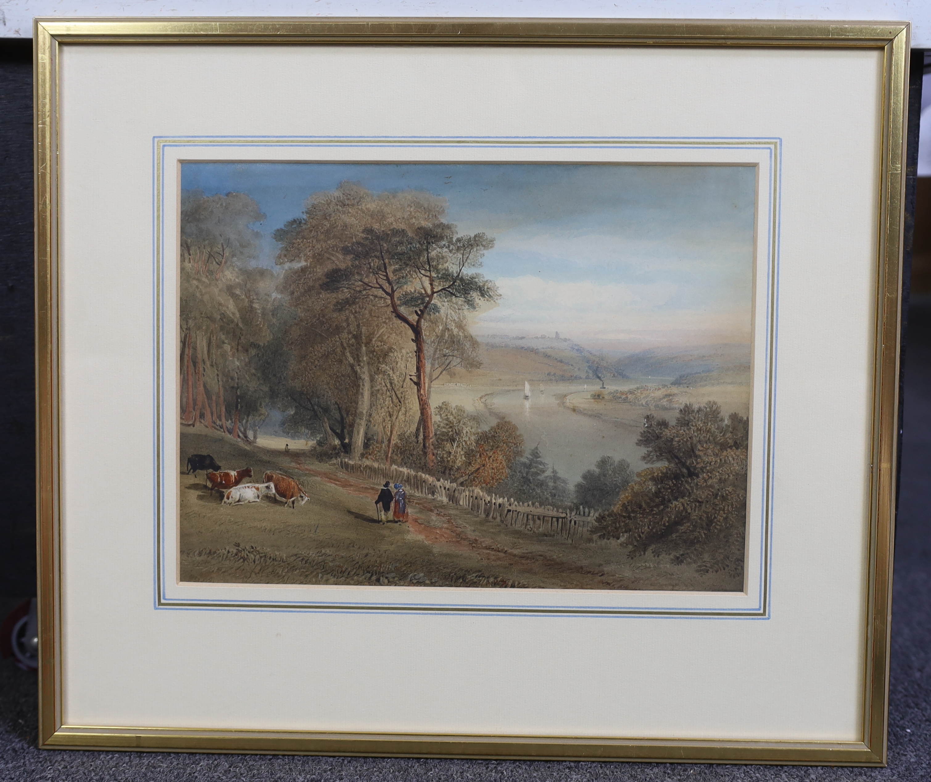 Samuel Jackson (British, 1830-1904), Avon landscape; View from Shirehampton looking towards Clifton, watercolour, 22 x 29.5cm